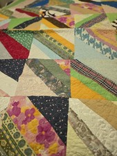 68  x80  Handmade Twin size cotton quilt .