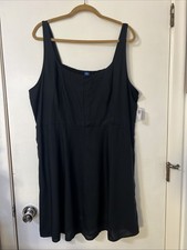 Old Navy Black Sleeveless Square Neck Comfort Fit & Flare Short Dress XXL