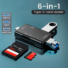 6-in-1 USB 3.0 Kartenleser – Type-C & Micro USB OTG Adapter für SD/TF Daten
