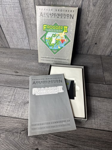 Vntage Frogger II 2 Threeedeep Commodore 64 C64 Parker Brothers #1890 CIB RARE - Picture 8 of 12
