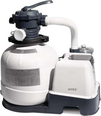 INTEX 2,100 GPH Krystal Clear Sand Filter Pump and Saltwater Pool Chlorine Syste