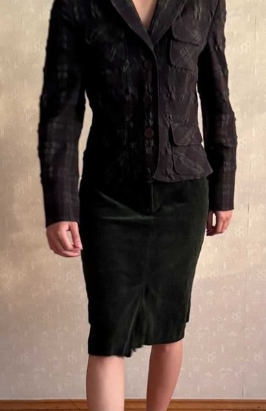 Damen Alberta Ferretti Anzug Grün Samt 38