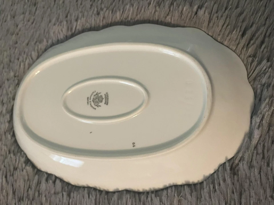Plato para servir ovalado Schumann Arzberg platino elegancia Alemania plato de porcelana Foto 2 de 4