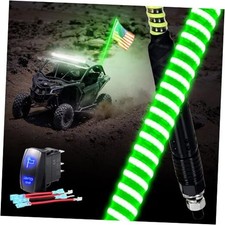 1PC Upgrade Super Bright COB Whip Lights, Quick Install and Removal, 2FT Green