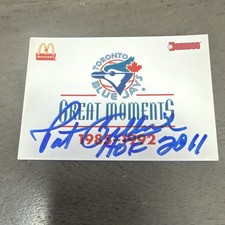 Pat Gillick Signed 1993 Donruss McDonald’s Blue Jays Great Moments “HOF 2011” B 