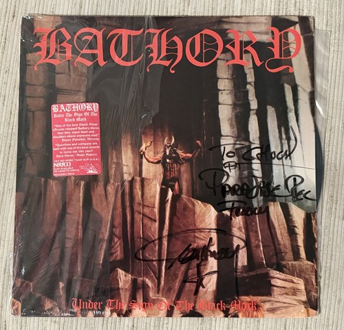 Bathory Under the Sign of the Black Mark NRR33 1987 *SIGNED QUORTHON* Vinyl LP
