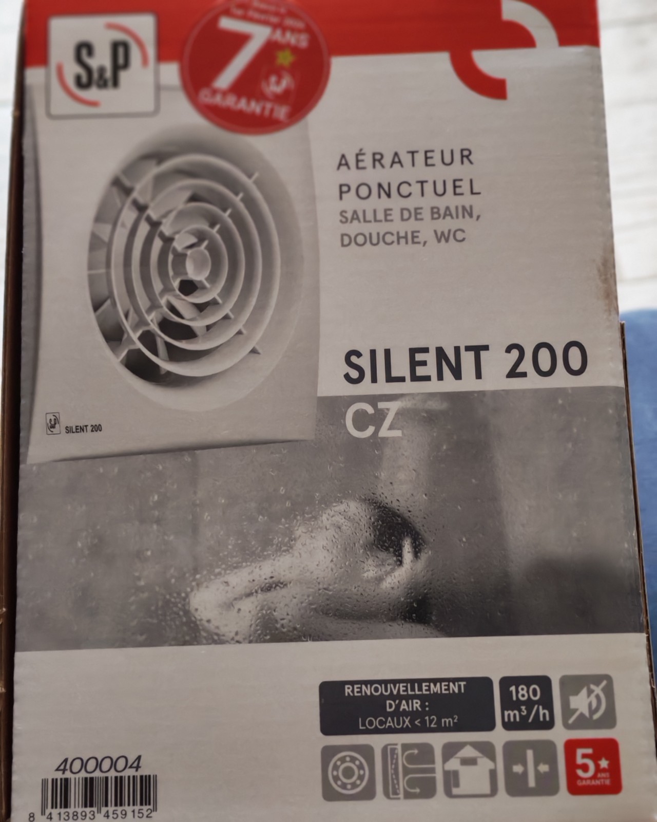 Aérateur silent 200 cz extracteur d'air blanc de 120 mm pour ventilation