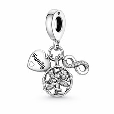 925 Style Silver Charm Bead Heart Angel Snake Chain Bracelet