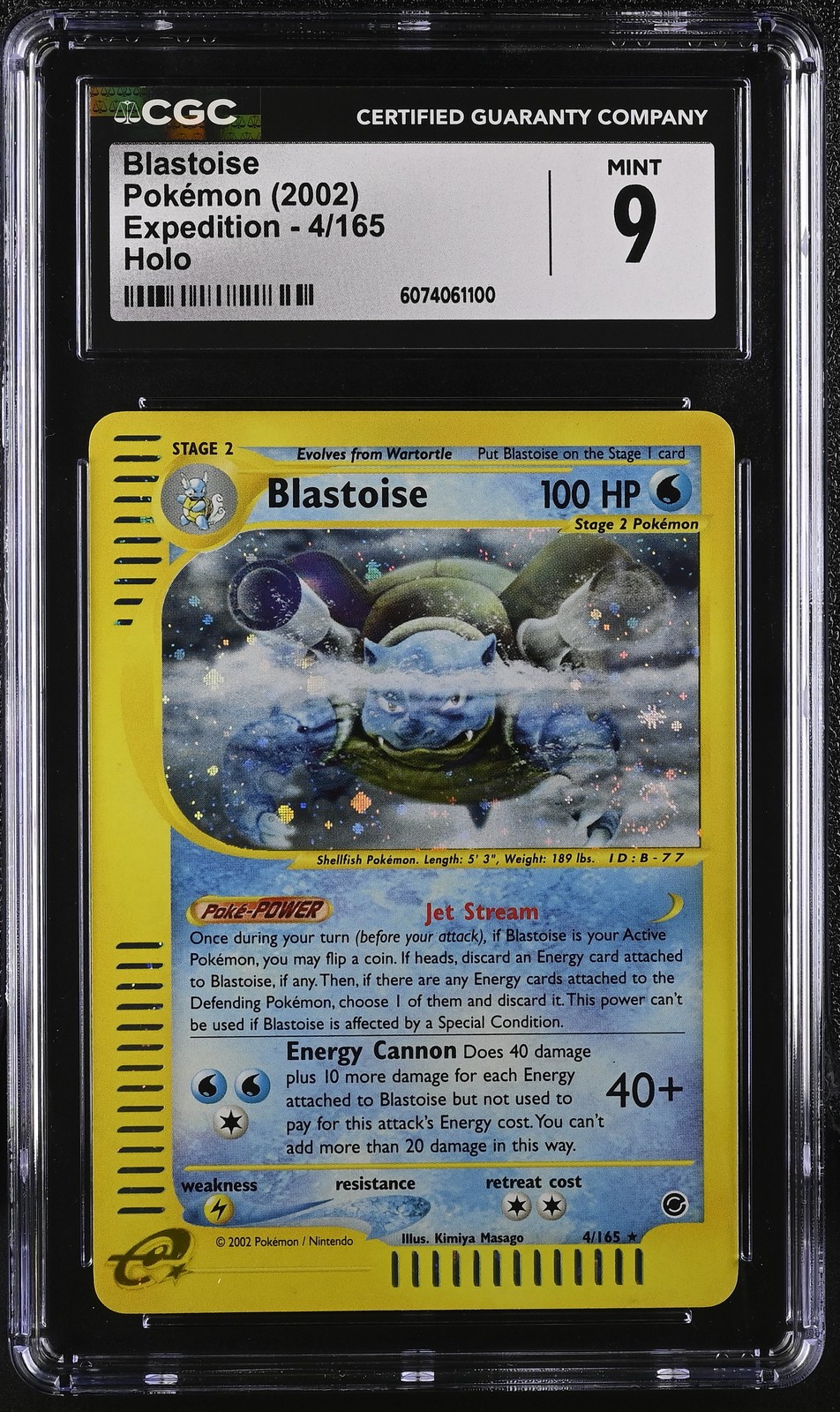 CGC 9 MINT Blastoise 2002 Expedition 4/165 Holo SWIRL Pokemon Card