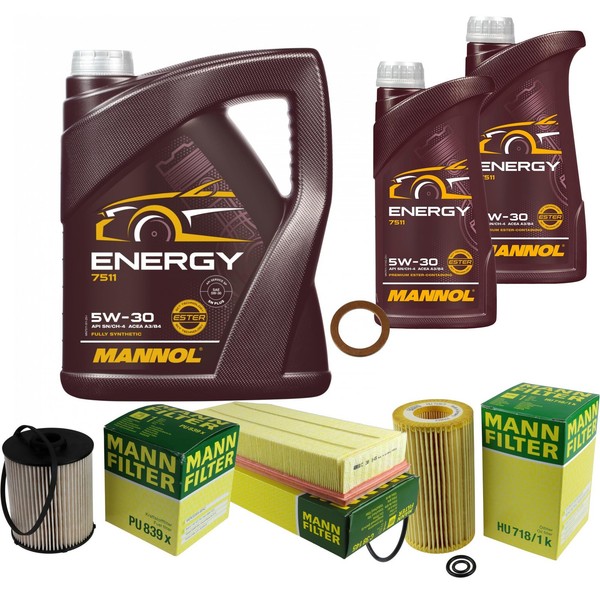 Inspektionspaket 7L Mannol 5W-30 FüR Mercedes W163 ML 270 CDI W210 E 220 S210-image