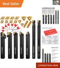 7-Piece Indexable Lathe Tool Kit with 14 Carbide Inserts for Precision Machining