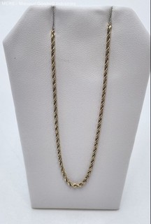 14K Yellow Gold Rope Chain Necklace 18.5" 5.13g Solid Gold