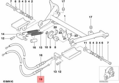 Original BMW C1N C1 0191 200 0192 Bowdenzug Trittmittelständer 46522336068Öffnet
