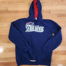 NFL Team Apparel England Patriots Navy Blue Hoodie Full Zip Youth Large 14/16