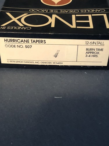 NIB Vintage Lenox 6”White Hurricane Taper Candles - Picture 4 of 4
