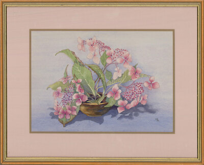 M. B. M - Contemporary Watercolour, Pink Hydrangea