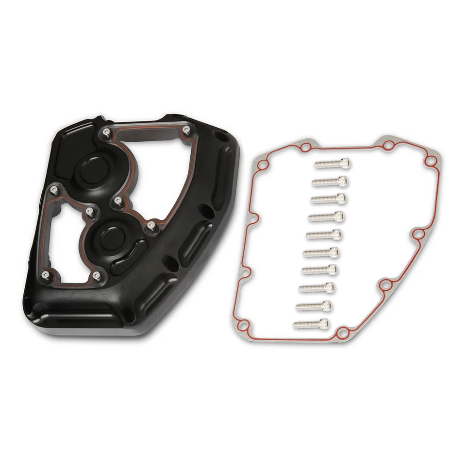 Cubierta de leva negra CNC Clarity para Harley Twin Cam Road King FLHR 06-16 FLSTF 01-17 Foto 2 de 3