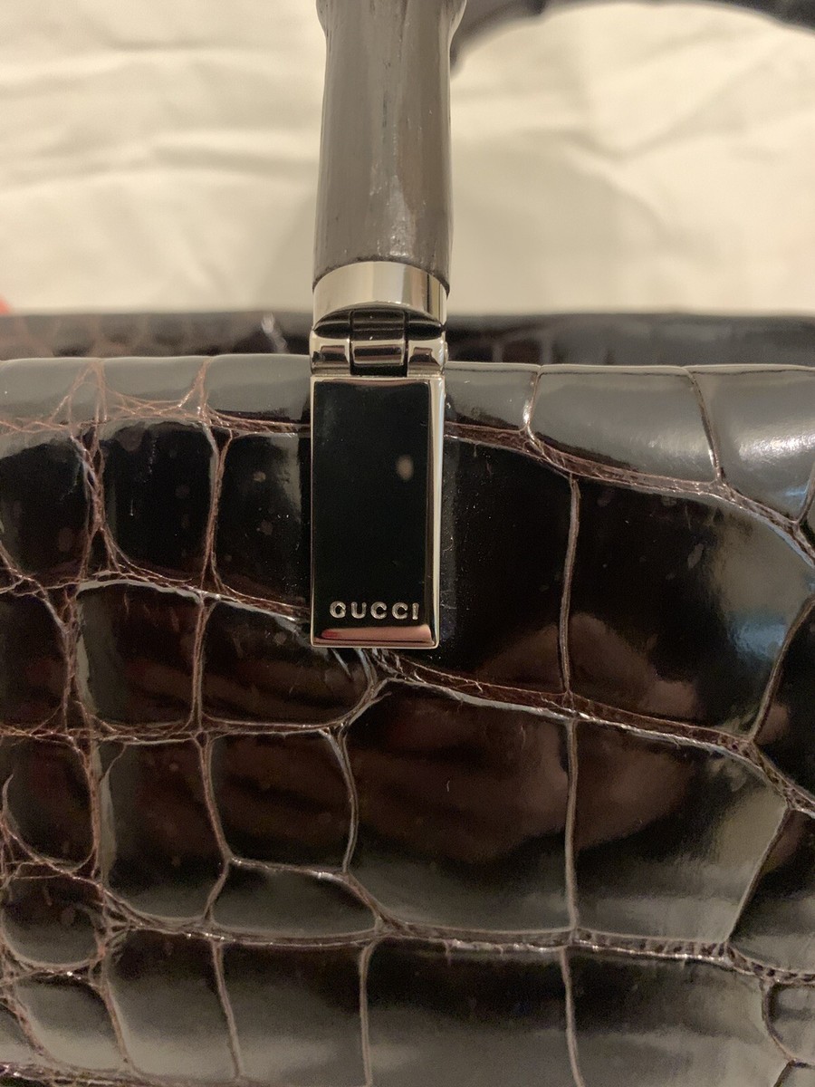 Vintage Tom Ford @ Gucci Crocodile Bamboo Handle Bag | eBay Vintage Tom Ford @ Gucci Crocodile Bamboo Handle Bag | eBay