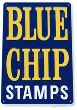 TIN SIGN Blue Chip Stamps, Grocery Store, Kitchen, Retro, Metal Décor, A813