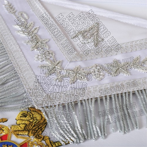 Handcrafted Masonic DeMolay Apron 100% Lambskin with Master Mason Emblem on Flap - Picture 3 of 6