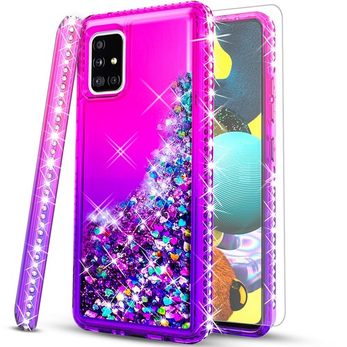 Coque téléphone pour Samsung Galaxy A71 5G A51 paillettes diamant + verre trempé - Photo 16 sur 39