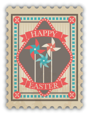 Happy Easter Fan Postage Stamp Car Bumper Sticker Decal
