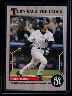 2022 Topps Now Turn Back the Clock #9 Hideki Matsui White Ash Card #d /3