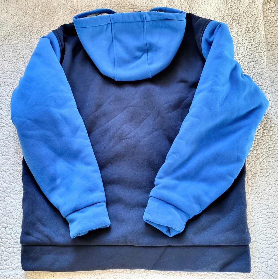 U.S. Polo Assn. Chaqueta con capucha para hombre Feel Dry aislada con cremallera azul blanco talla XL Foto 3 de 4