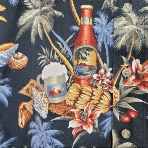 Pierre Cardin Mens XLT Short Sleeve Button Up Shirt Hawaiian Floral Beer - Picture 3 of 9