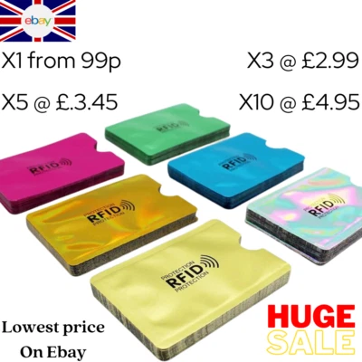 RFID Wallet Holder Sleeve Debit Credit Card Protector Contactless Blocking Lot M