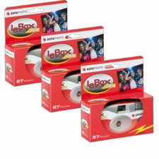 3 x AgfaPhoto LeBox 400 Disposable Camera with Flash (27 Exposures)