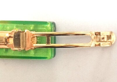 CHANEL Vintage Logo Rainbow Multicolor Barrette Hair Clip Hairpin