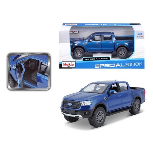 Maisto Special 1:27 2019 Ford Ranger Blue Diecast Car - New - Picture 5 of 6