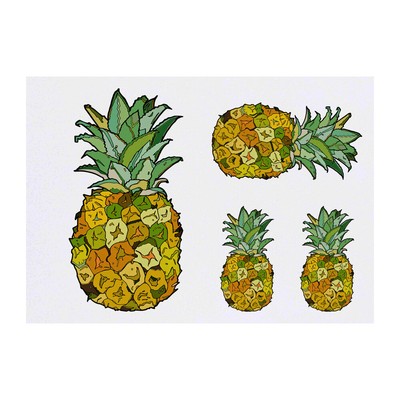 4 x Temporäre Tattoos ''Ananas'' (TO00015275)