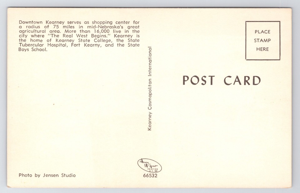 c1950s Downtown Main Street Cars Stores Vintage Kearney Nebraska NE