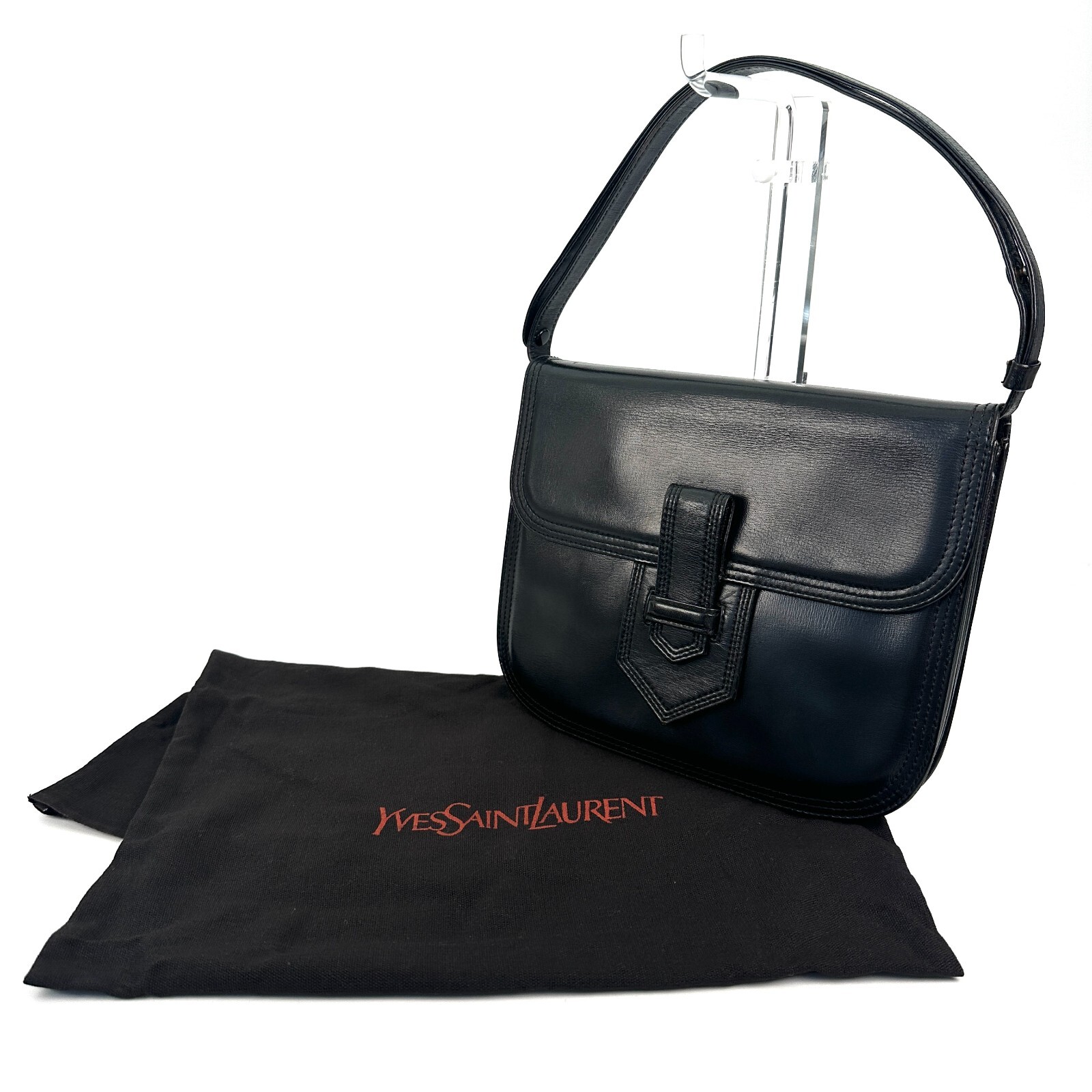 Borsa a tracolla YSL Saint Laurent in pelle nera autentica dal Giappone 0049