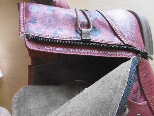rote Damen Leder Stiefeletten Gr. 41 von Mustang neuwertig #VK - Bild 6 von 7