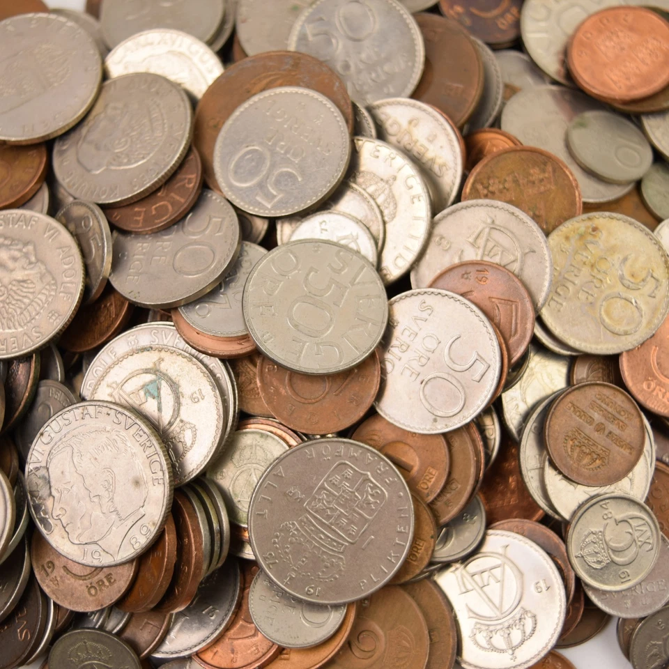 HUGE MIXED SWEDEN COINS SWEDISH ORE KRONA SVERIGE 4 POUNDS (1.8KG) - Image 2 of 4