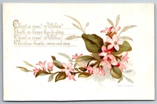 Easter Christ Is Risen Floral 1892 L Prang Co Boston Blank Back Unused Postcard