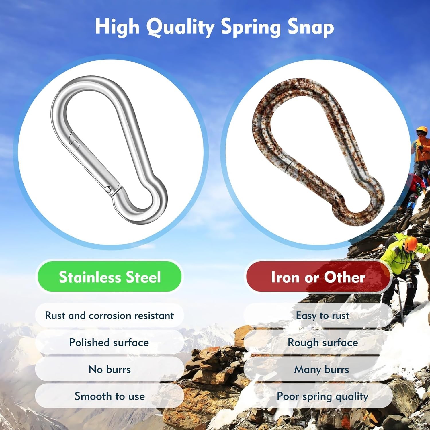 Stainless Steel 20 Pcs Small Carabiner Clips, 1.7 Inch Spring-Snap silvery 