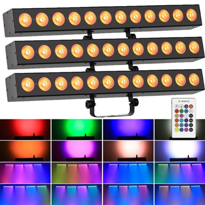 #ad 12LED RGBWAUV Wall washer Light DMX DJ Disco Show Rechargeable Stage Light Bar $432.44