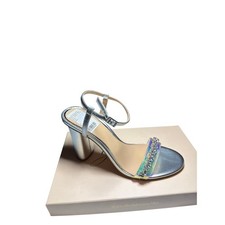 Jewel Badgley Mischka Fancie Irisil chunky block heel rhinestone sandal size 8.5