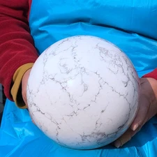 14.91LB Natural white howlite sphere quartz crystal polished ball healing decor