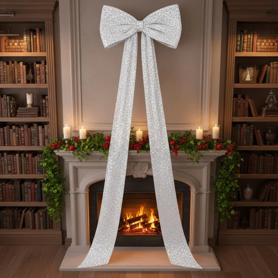 Arco grande decoración 118x28 pulgadas Navidad terciopelo lentejuelas arco para fondo de pared extra... Foto 4 de 4