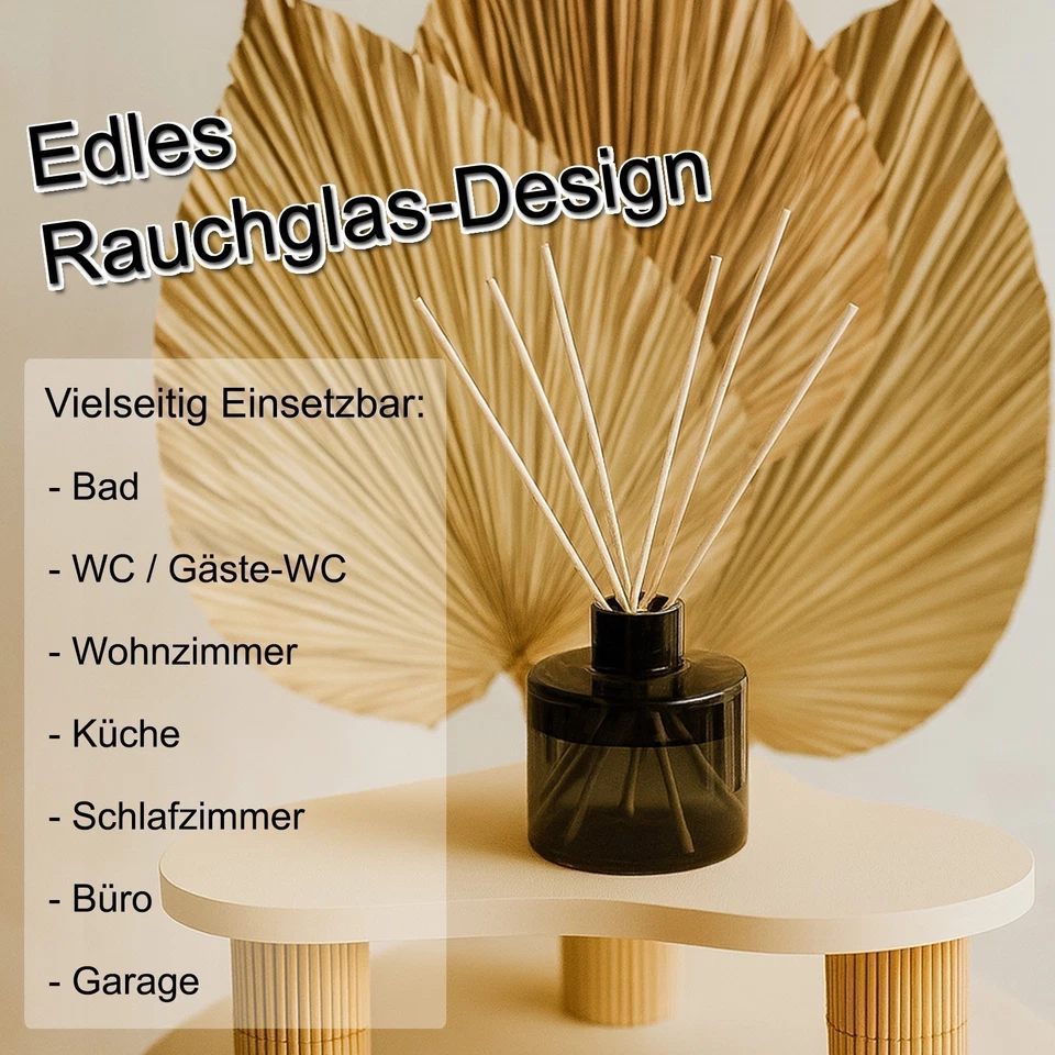 WonderWax Duftöl I Rauchglas Reed Diffuser mit Stäbchen I Raumduft Set Premium - Bild 3 von 4