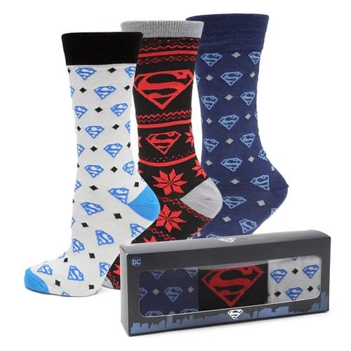 DC Superman 3 Pair Sock Gift Set - Picture 2 of 7