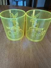 1994 Vtg Nestle Nesquik Bunny QUIK SHOT Cocoa Powder Dispenser, TWO Cups/Mugs! 