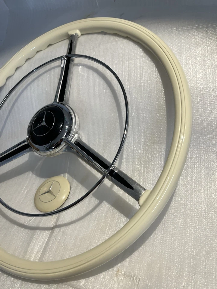 Raro volante Mercedes Benz W 187, 220 a con anillo de bocina NUEVO, botón de bocina Foto 4 de 4