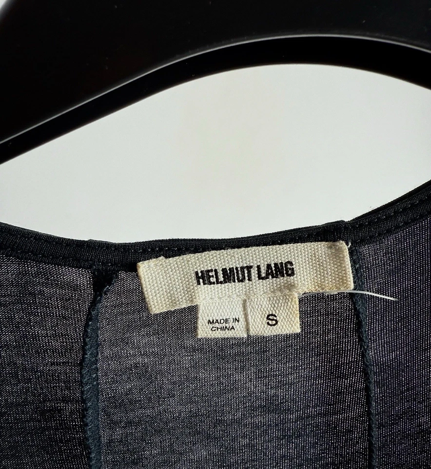 Vestido drapeado de seda suave Helmut Lang azul marino talla S Foto 4 de 4