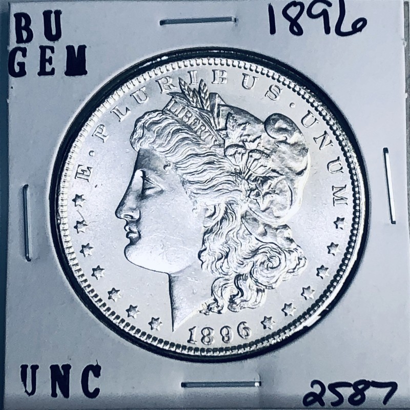 1896 BU GEM MORGAN SILVER DOLLAR UNC MS+++ U.S. MINT RARE COIN 2587